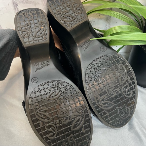 Dansko black patent leather Donna sandals size 40 - Picture 7 of 8